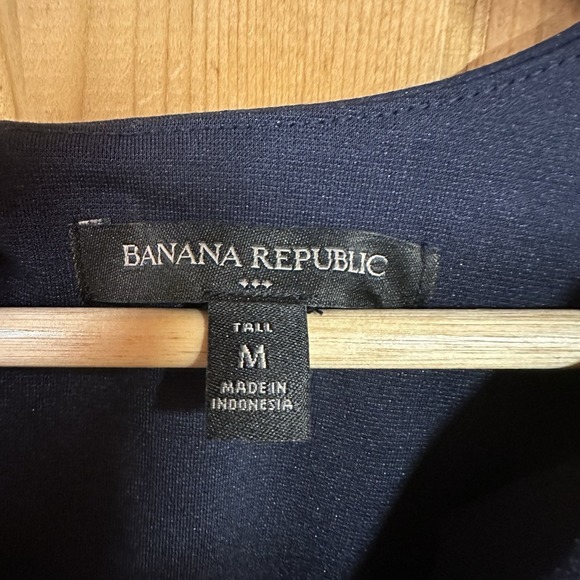 Banana Republic Navy Blue Sleeveless Midi Dress | Women's M Tall - Picture 2 of 9